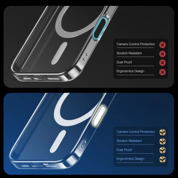 Kryt Etui Tech-Protect Flexair Hybrid MagSafe pre iPhone 16 Pro Max, priehľadný