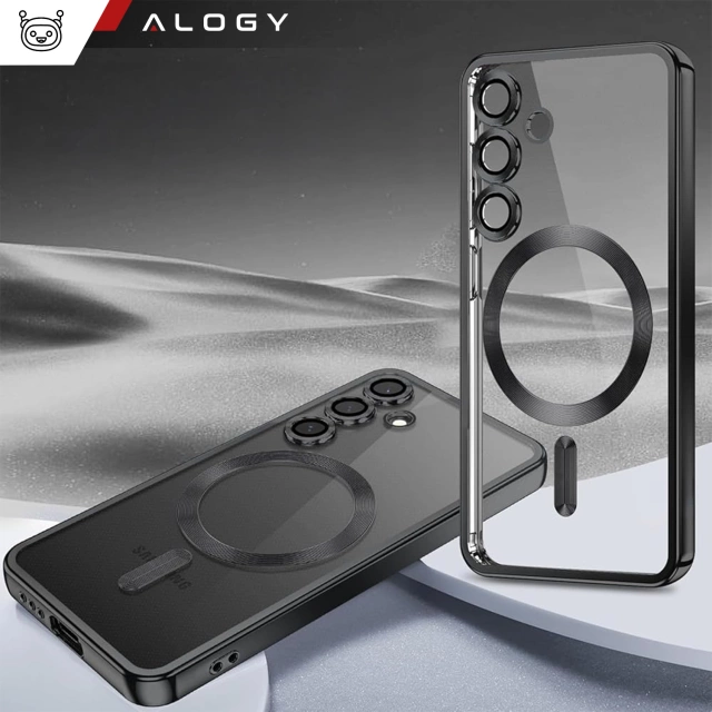 Etui do Samsung Galaxy S25 Alogy LuxeShield™️ Glamour Luxury Ring obudowa z osłoną aparatów Czarne
