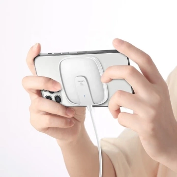 USAMS Indukční nabíječka US-CD153 magnetická 15W iPhone 12 série bílá/bílá CD153DZ02