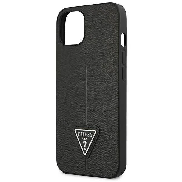 Etui Guess GUHCP14MPSATLK do Apple iPhone 14 Plus 6,7" černý/černý pevný obal SaffianoTriangle Logo