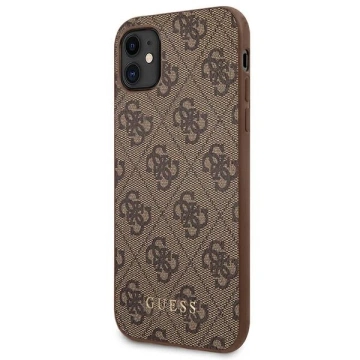 Pevné puzdro "Etui Guess GUHCN61G4GFBR na iPhone 11 6,1\" 4G kovové zlaté logo"