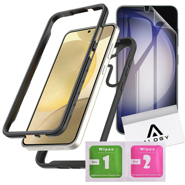 Case for Samsung Galaxy S24 Plus Armored Cover Hydrogel Screen Film Case 360 ​​Defense Pro Black