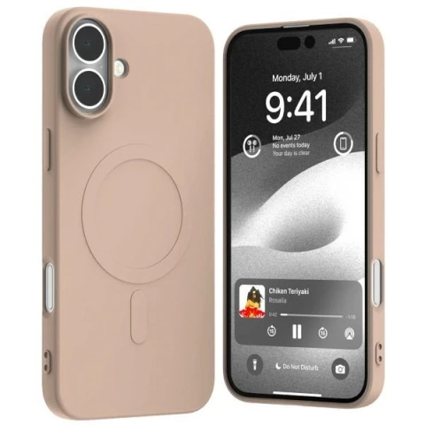 Mercury MagSafe Semi-Silicone Case for iPhone 16 Plus 6.7" Sand Pink