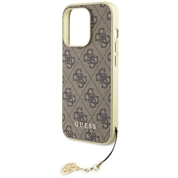 Etui Guess GUHCP15XGF4GBR pro iPhone 15 Pro Max 6,7" brązowý/hnědý pevný obal 4G Charms Collection