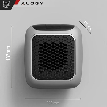 Výkonný mini elektrický ohřívač Farelka ventilátorový ohřívač pro zásuvkový kontakt Pilot 800W ohřívač ohřívač EU Alogy šedá