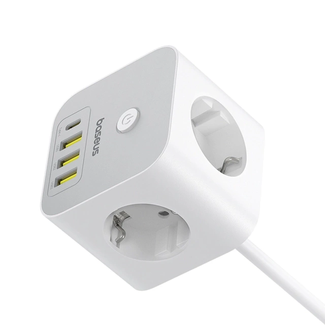 Kostka zasilająca Baseus PowerCombo 7w1 4000W 20W USB-C Biała