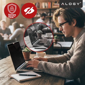 Magnetyczna folia prywatyzująca do Macbook Pro 14" 2021-2024 – ochrona prywatności, łatwy montaż, pokrowiec do przechowywania, redukcja odblasków – Alogy SecureView™