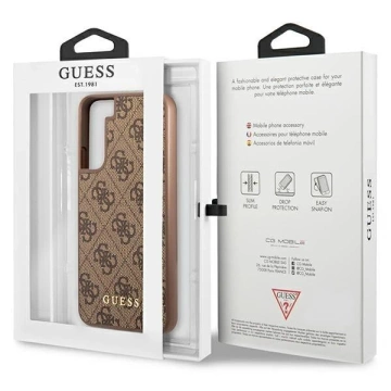 Etui Guess GUHCS23SG4GFBR do Samsung Galaxy S23 S911 brązowy/brown hard case 4G Metal Gold Logo