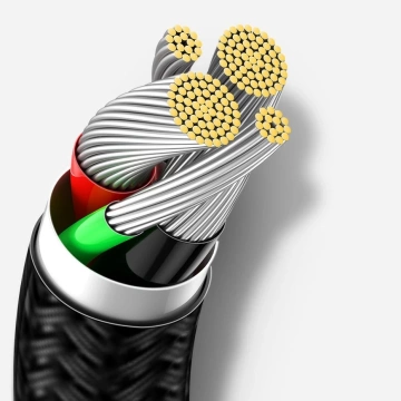 Baseus Legendary кутовий нейлоновий кабель USB - Lightning для гравців 2.4A 1м чорний (CALCS-01)