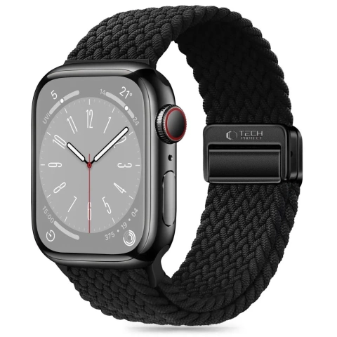Nylonový řemínek pro Apple Watch 4 / 5 / 6 / 7 / 8 / 9 / SE / ULTRA 1 / 2 (42 / 44 / 45 / 49 MM) NylonMag Black