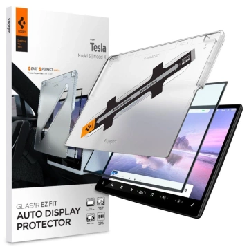 Tempered glass Spigen Glas.tr "EZ FIT" Tesla Model X 2022 / Model S 2021 black