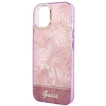 Guess GUHCP14MHGJGHP case for Apple iPhone 14 Plus 6.7" pink/pink hardcase Jungle Collection