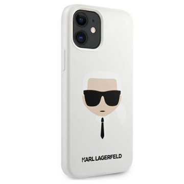Karl Lagerfeld KLHCP12SSLKHWH iPhone 12 mini 5,4" biele/biele pevné puzdro Silikónová Karlova hlava