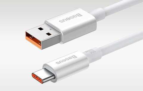 Baseus Superior USB na USB-C kabel 100W 0,25m (bílý)