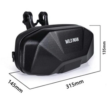 Сумка на велосипед Wildman 3.5L на кермо, водонепроникна, чорна