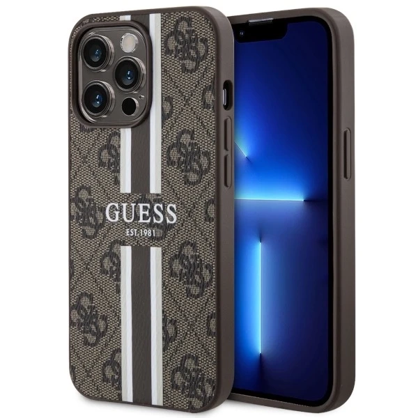 Etui Guess GUHMP13XP4RPSW do pevného pouzdra iPhone 13 Pro Max 6.7 4G Printed Stripes MagSafe