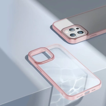 Baseus Crystal Phone Case gepanzerte Hülle für iPhone 13 Pro mit Gelrahmen Pink (ARJT001004)