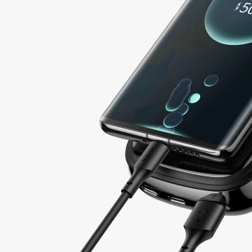 Powerbanka s rychlým nabíjením Baseus Qpow Digital Display 10000mAh 22,5W QC/PD/SCP/FCP s vestavěným USB-C kabelem černá