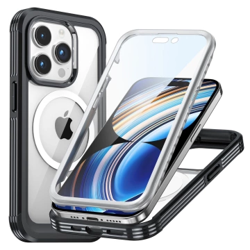 Захисний чохол для телефону Apple iPhone 16 Pro Max Alogy Shield360 MagCase™️ для MagSafe із захистом дисплея та камери, чорний