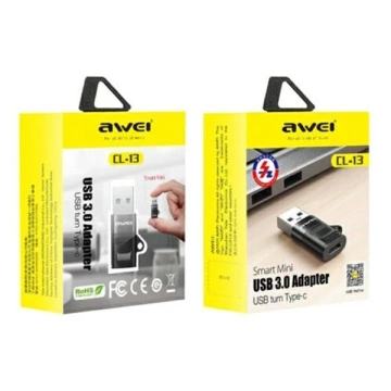 Перехідник AWEI CL-13 USB-C/USB-A czarny/black