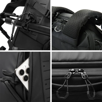 Bange vodeodolný batoh na 15,6" notebook, mestský cestovateľ, 45x30x16 cm, do práce, do lietadla, pánsky, dámsky, s USB portom Čierny