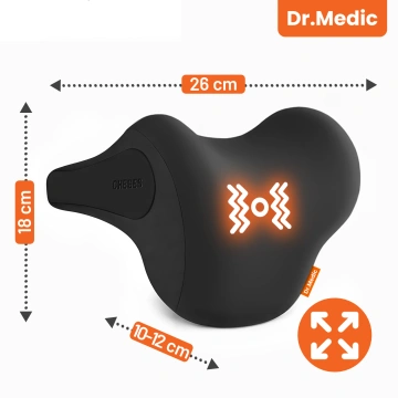 Car headrest massage pillow – ergonomic head, neck and nape support, electric vibration massager for driver and passenger – Dr.Medic RelaxDrive™