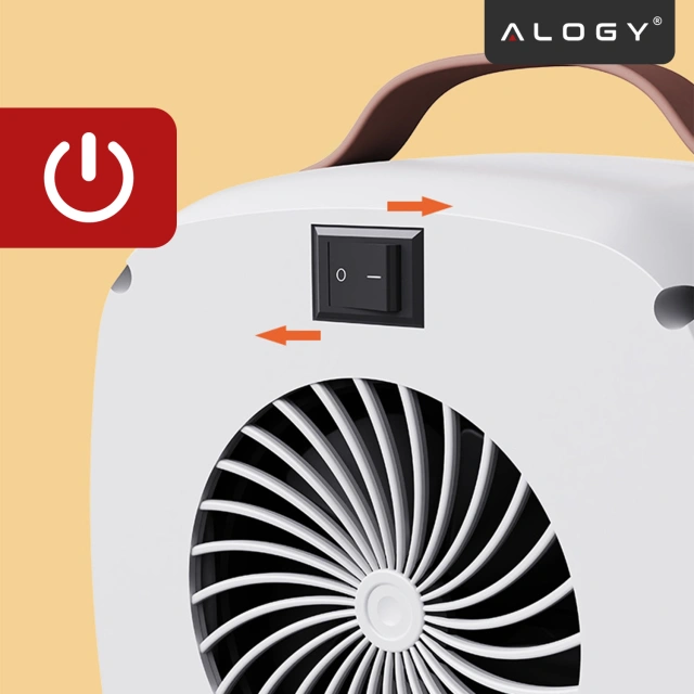 Grzejnik elektryczny farelka termowentylator mini 500W nagrzewnica ogrzewacz biurkowy do kontaktu Alogy biały