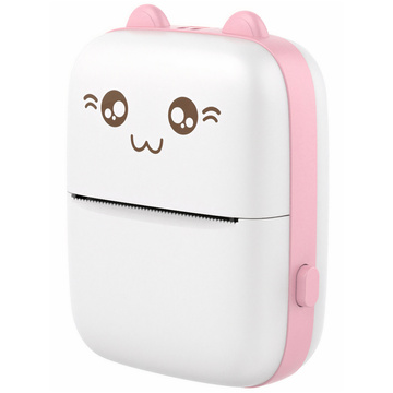 Drukuś Thermodrucker mit 6 Rollen Thermopapier für Kinder, rosa