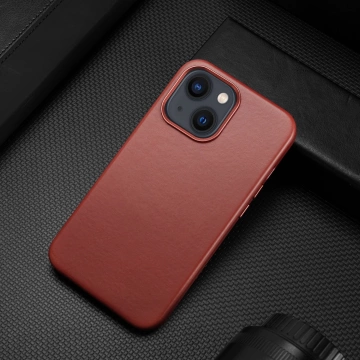 Pouzdro Dux Ducis Naples pro iPhone 13 kožený kryt (kompatibilní s MagSafe) červený