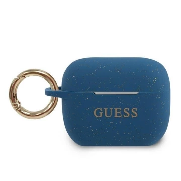 Guess GUACAPSILGLBL kryt AirPods Pro bílý/modrý silikonový třpytivý