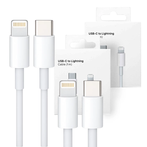 Kabel 100cm USB-C do Lightning PowerDelivery do Apple iPhone USB datový nabíjecí kabel PD 20W Biały