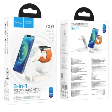 HOCO 3in1 MagSafe Compatible Wireless Charger 15W CQ3 White