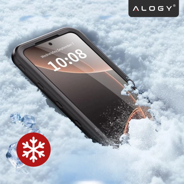 Etui Wodoodporne do Samsung Galaxy A56 5G 2025, Pancerna Obudowa 360° z Przezroczystym Tyłem, Alogy HydroArmor™ IP68 Case – Czarne