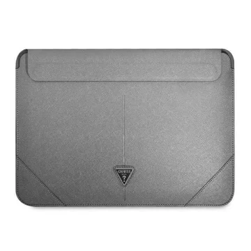 Guess Sleeve GUCS16PSATLG 16" srebrny /stříbrný Saffiano Triangle Logo