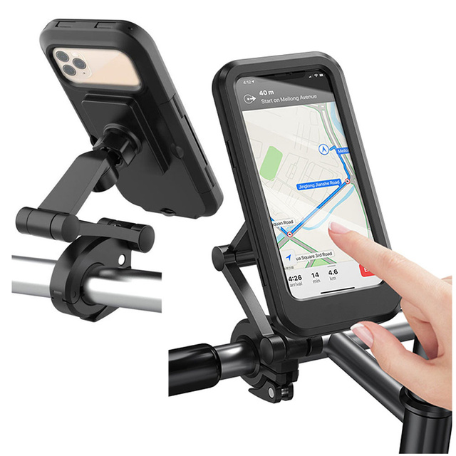 Alogy Waterproof bicycle holder for bicycle, scooter, motorcycle, adjustable handlebar for phone. Black