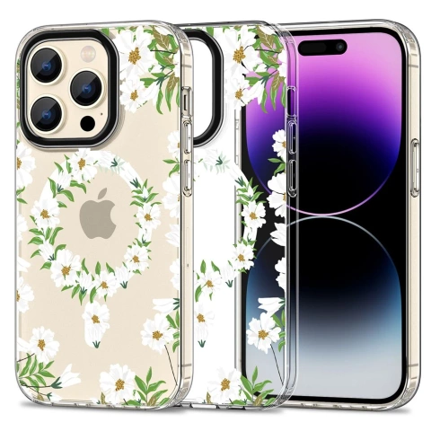 Захисний чохол MagMood для MagSafe для iPhone 15 Pro Max біла ромашка
