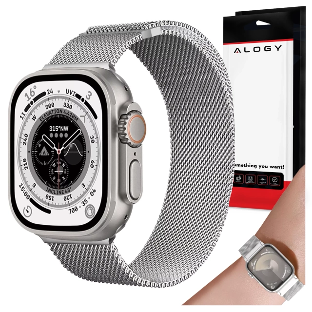 Сталевий браслет Alogy для Apple Watch 42/44/45/49 мм нержавіюча сталь Silver