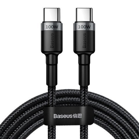 Кабель 2m Baseus Cafule USB-C Quick Charge 3.0 PD 2.0 100W 5A Szary