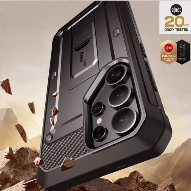 Etui für Samsung Galaxy S25 Ultra Supcase Unicorn Beetle Pro 2er-Set Schwarz