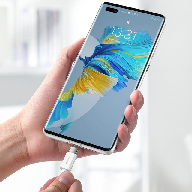 Кабель Baseus Superior довжиною 1 м USB – USB-C Type C 66 Вт, білий кабель