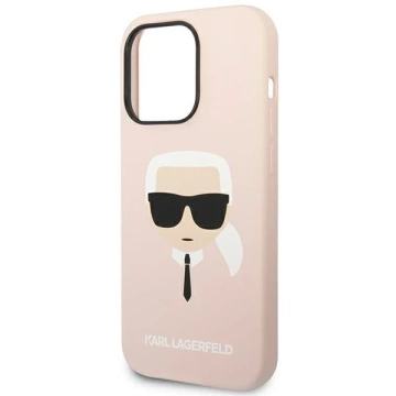 Karl Lagerfeld KLHCP14XSLKHLP case for iPhone 14 Pro Max 6.7" hardcase Silicone Karl`s Head pink/pink
