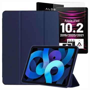 Pouzdro pro Apple iPad 10.2 9 Gen 8/7 2021/2020/2019 Smart Pencil Case Alogy TPU Kryt na tablet Navy Blue Glass