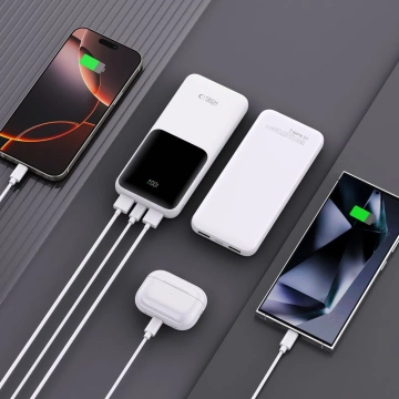 Powerbank Tech-Protect PB01 10000mAh 22.5W Biały USB-A USB-C