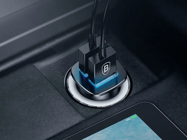 Baseus QC 2x USB 30W ultraschnelles Autoladegerät schwarz