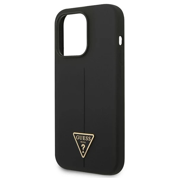 "Etui Guess GUHCP14XSLTGK iPhone 14 Pro Max 6,7\" Czarny/Black Hardcase Silicone Triangle"