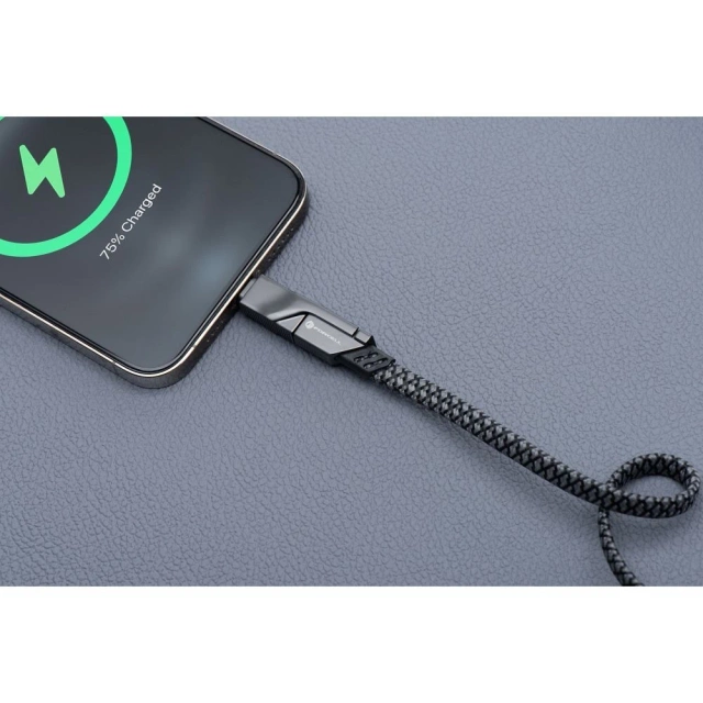 Кабель 4w1 Forcell USB-C USB-A Lightning 60W QC4.0 PD для ноутбука, нейлоновий, 1 м