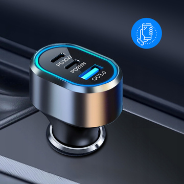 Автомобільний розгалужувач 100W сильний 6xUSB для телефону ноутбука планшета з 6 портами C79ACC USB-C Black