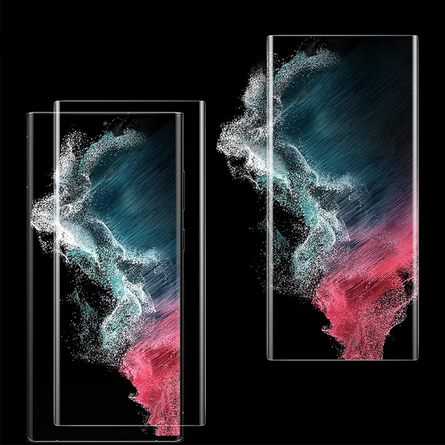 2-balení plného tvrzeného skla Glastify UV pro Samsung Galaxy S22 Ultra