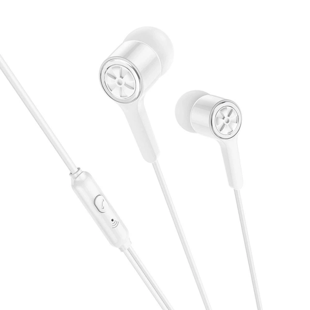 HOCO Wired Headphones Jack 3.5 mm with Microphone M104 White