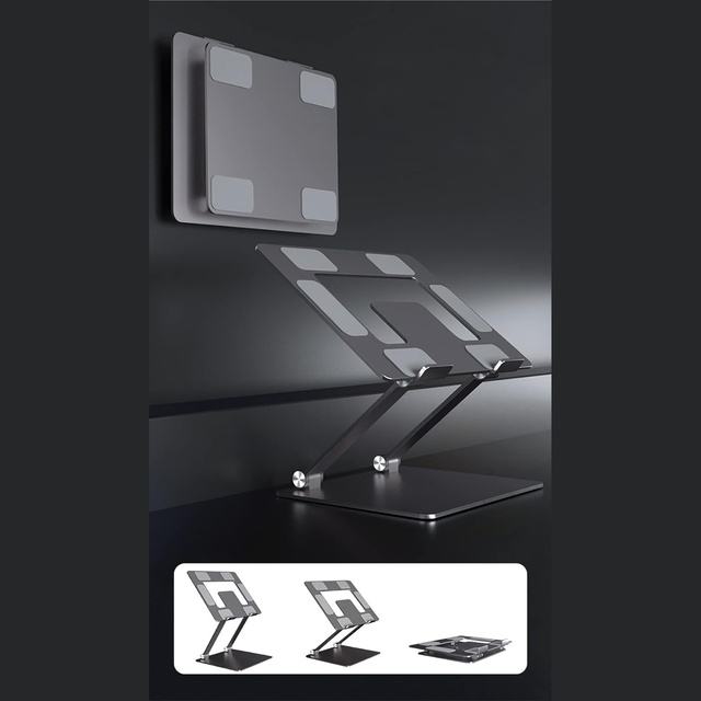 Підставка для ноутбука Macbook 17 стенд настільний тримач складаний регульований алюміній для столу Alogy Graphite